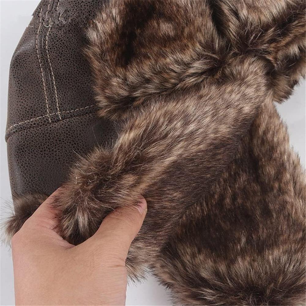 Pilot Winter Trapper Hat Piele Ski Ushanka New Hunter Hat Bărbați