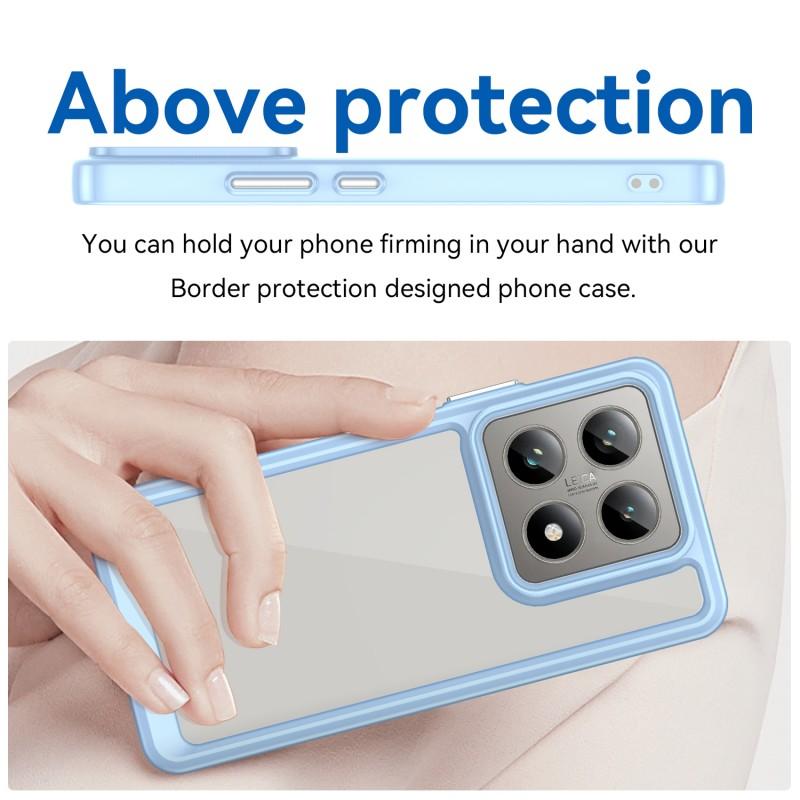 For Xiaomi 14T Pro Phone Case WANLONFENG XC Series TPU Acrylic Cover with Tempered Glass (Big Lens Hole)