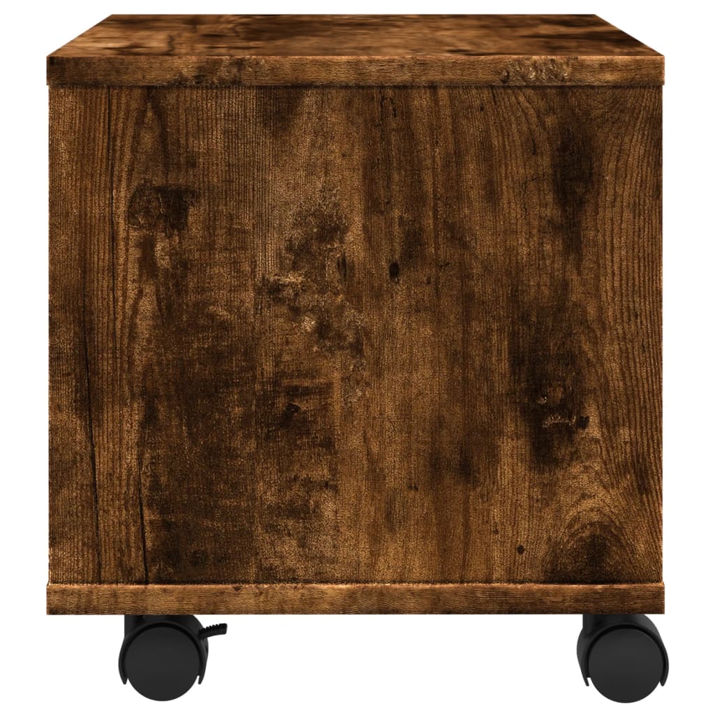 Printer Stand with Casters Smoked Oak 41 x 32 x 34.5 cm