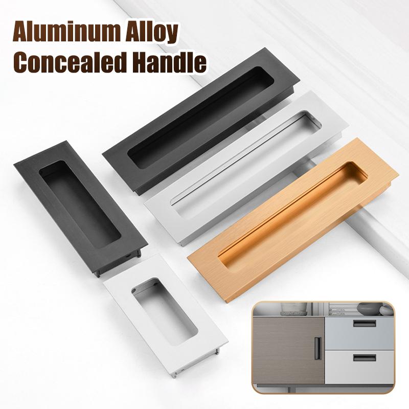 Alloy Embed Door Knobs Kitchen Cabinet Cupboard Door Drawer Hidden Dresser Pull Handles Furniture Hardwre Accessory