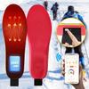 USB-wiederaufladbare elektrische beheizte Einlegesohlen Fußwärmer zum Skifahren Wandern Elektrische beheizte Schuhsohle in verschiedenen Größen zuschneidbar