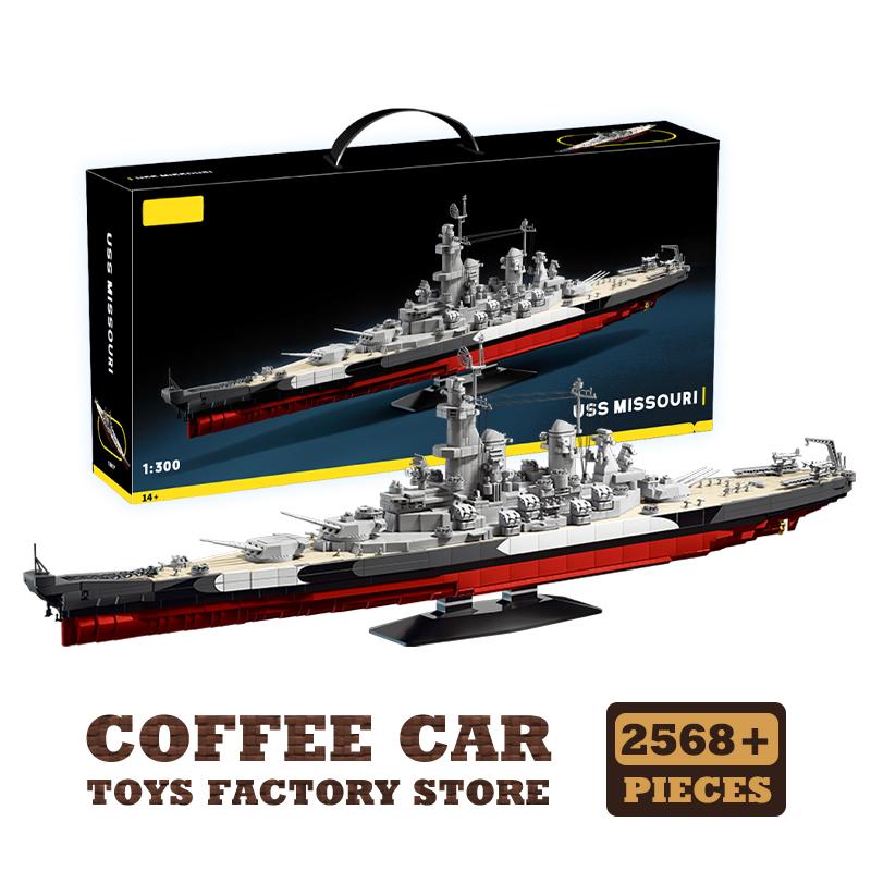 Classic WWII Battleship Models Building Set Military Ship Blocks Toys Warship MOC Bricks Fun DIY Project Adult Kids Gifts Decor