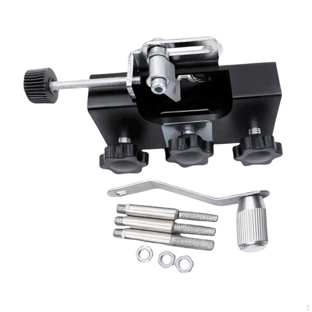 Sharpening Tool Jig Hand Crank Compact for Garden Worker Professional with 4/5/6mm Grinding Heads