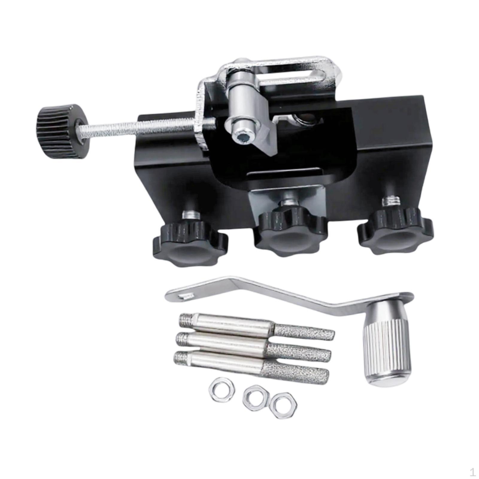 

Sharpening Tool Jig Hand Crank Compact for Garden Worker Professional with 4/5/6mm Grinding Heads чёрный