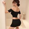 Sex Woman Free Tight Secretary Uniform Sexy Stunner Open Chest Hip Nightclub Outfit