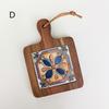 1 PCS Vintage Wooden Thickened Coasters Heat-insulating and Anti-scald Protection Table Cup Pad Flower Kitchen Dishes