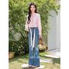 Women's Retro Blue High-Waist Flared Jeans