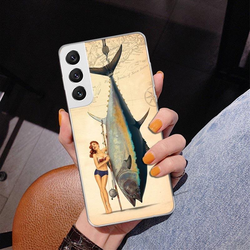 Offshore Angling Fishing Fish Rod Phone Case For Samsung Galaxy S24 S25 Edge S26 Ultra S23 S22 S21 Plus S20 FE + Personalized Pr