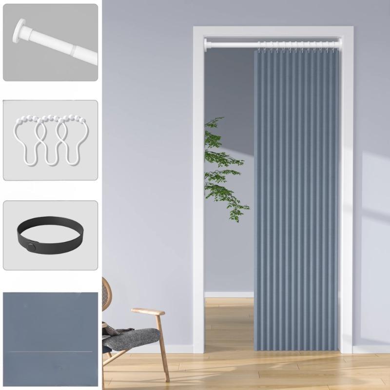 Door Curtain Pleated Door Curtain Folding Door Curtains Accordion for Bedroom Curtain Partitions, Wardrobes, Shoe Cabinets Etc