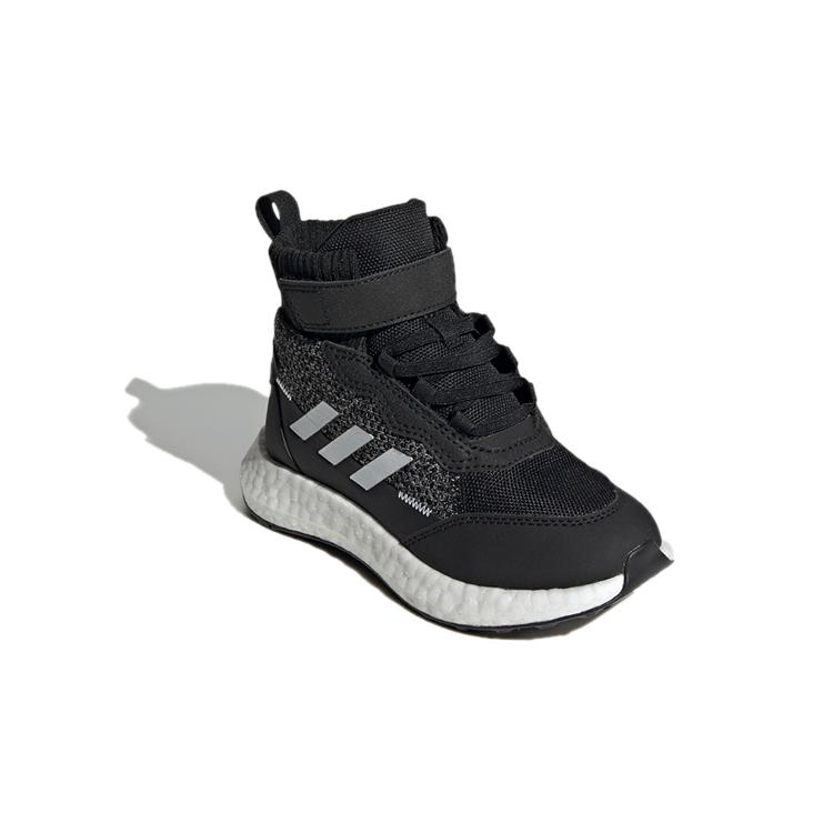 Adidas Abrasion Resistant High top Kids' Running Shoes Black White Kids' FZ2505