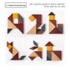 Montessori Wooden Toys Wooden Jigsaw Puzzle for Kids Tangrams Brainstorming Preschool Early Learning Children Logical Thinking
