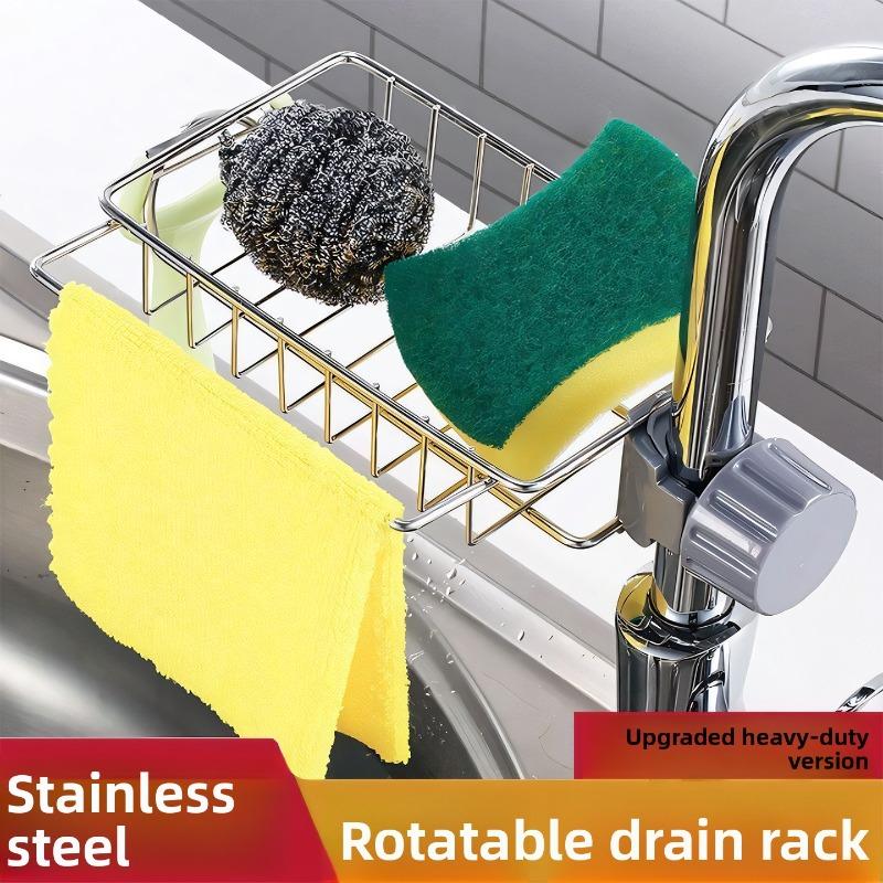 Sink Rack for Holding Items, Water Drain Storage Shelf, Kitchen Sink Drain Basket, Drain Rack for Drying Cloths, Hole-free Rack for Drying Towels