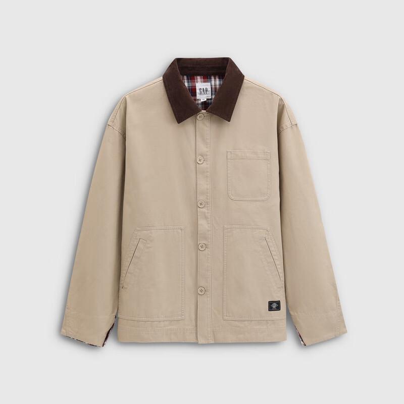 GAP Unisex 2025 Fall Loose Corduroy Collar Barn Jacket