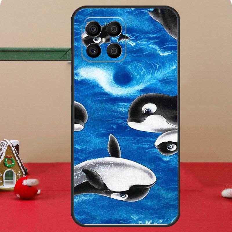 Whale Fish Wave Sea Case For Honor Magic 6 7 8 Pro Honor 400 200 70 90 Lite X8c X8b X9a X9b X9c X9d Win RT Cover