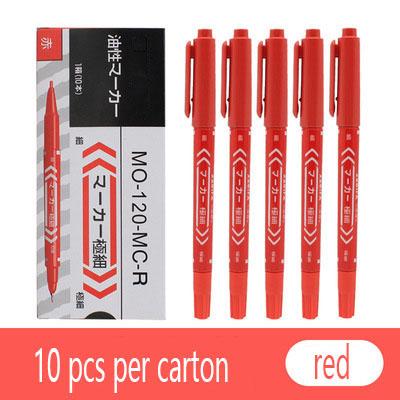 10Pcs Waterproof Marker Pens Durable Oily Ink Fast Drying Thick Head For Signature Express Logistics & School Black Red Blue Pen