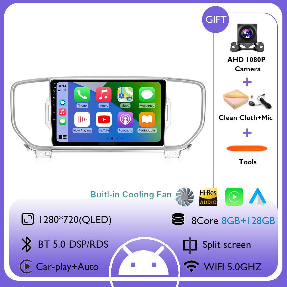 9" Android 14 Car Radio Carplay For Kia Sportage 4 QL 2016 2017 2018 2019 Navigation GPS Multimedia Player Stereo wifi+4G Auto