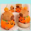 Cute Pumpkin Capybara Plush Toy For Halloween Decor Soft And Cozy Body Pillow