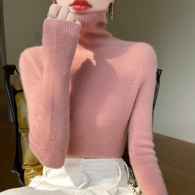 Women's Turtleneck Slim Fit Pullover Knit Sweater, Long Sleeve, Autumn/Winter Collection