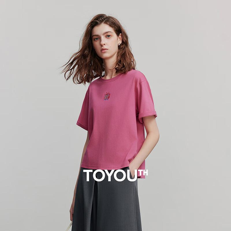 Chuyu Women s Cartoon Embroidered Cotton T-Shirt S