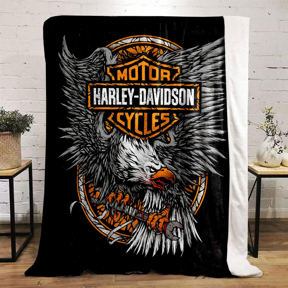 Harley Davidson Orel Klíčová deka deka do ložnice deka do obývacího pokoje na pohovku měkká útulná přehoz pro kamaráda festivalový dárek