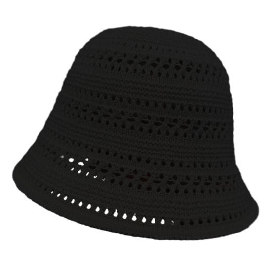Basin Hat Hand-Crocheted Hollow Design Fisherman Hat Short Brim UV Protection Summer Travel Hat Headwear