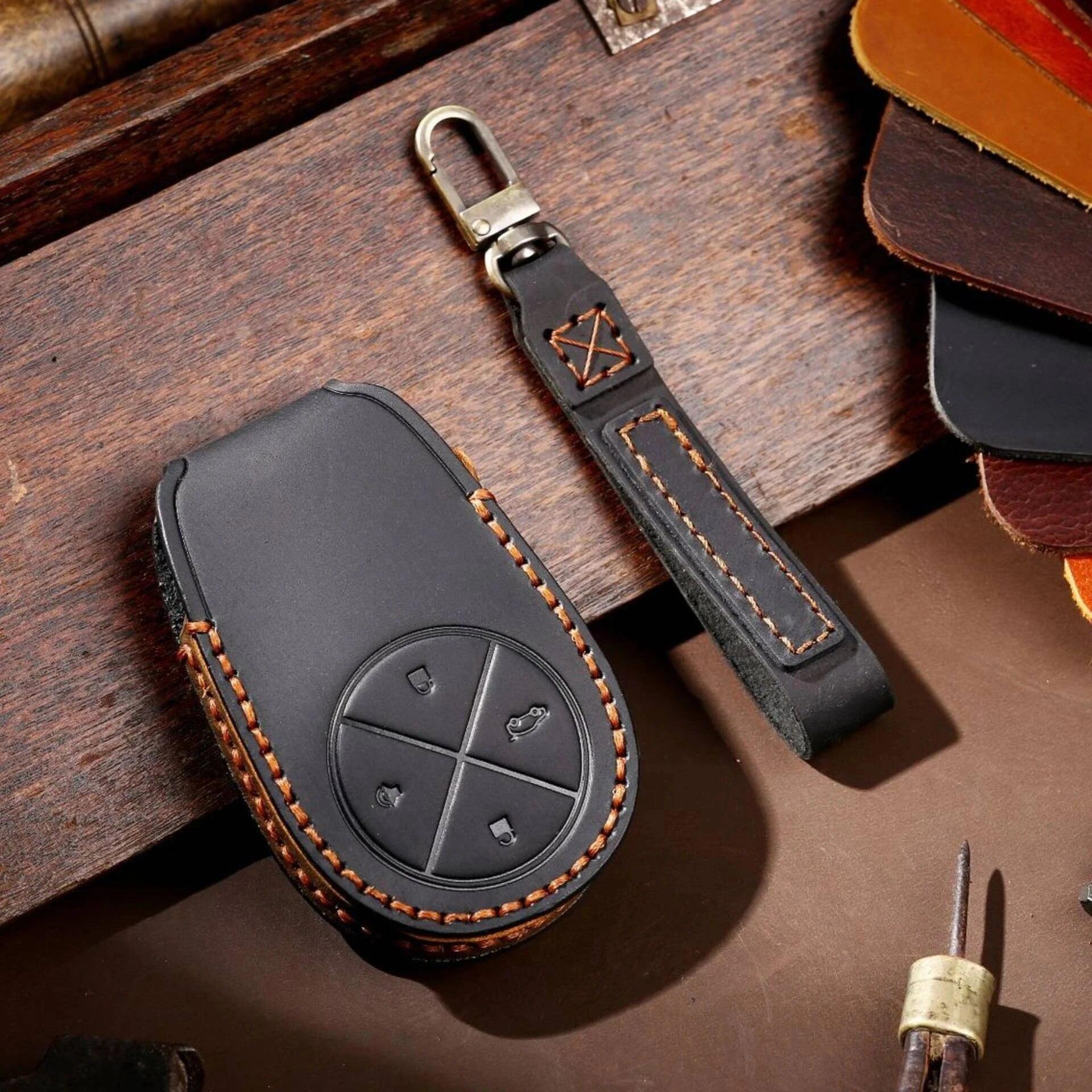 

Чехол для автомобильных ключей HALLMO из натуральной кожи для Nio ES6 ES8 чёрный