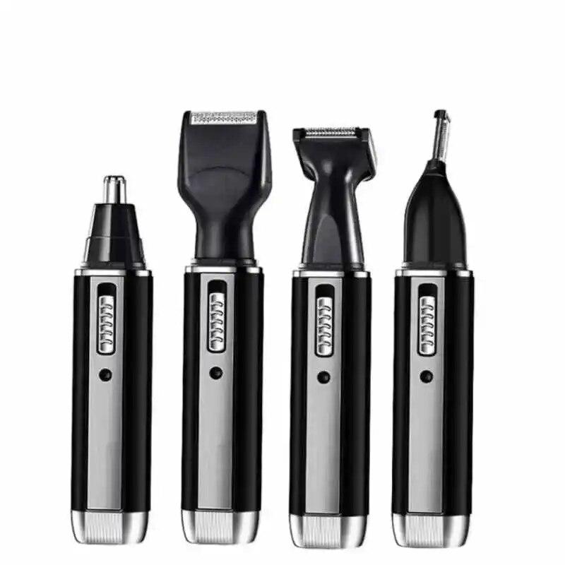 

4-в-1 электрическая бритва для волос в носу и волосяного покрова, многофункциональная бритва для бакенбард чёрный