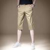 Summer Ice Silk Thin High-end Shorts Men's Casual Seven-point Medium Pants Men's Straight Loose and Versatile Light Business Pants