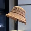 Summer hollow breathable fisherman's hat children show their faces small casual plain top hat curled edge shading sun protection