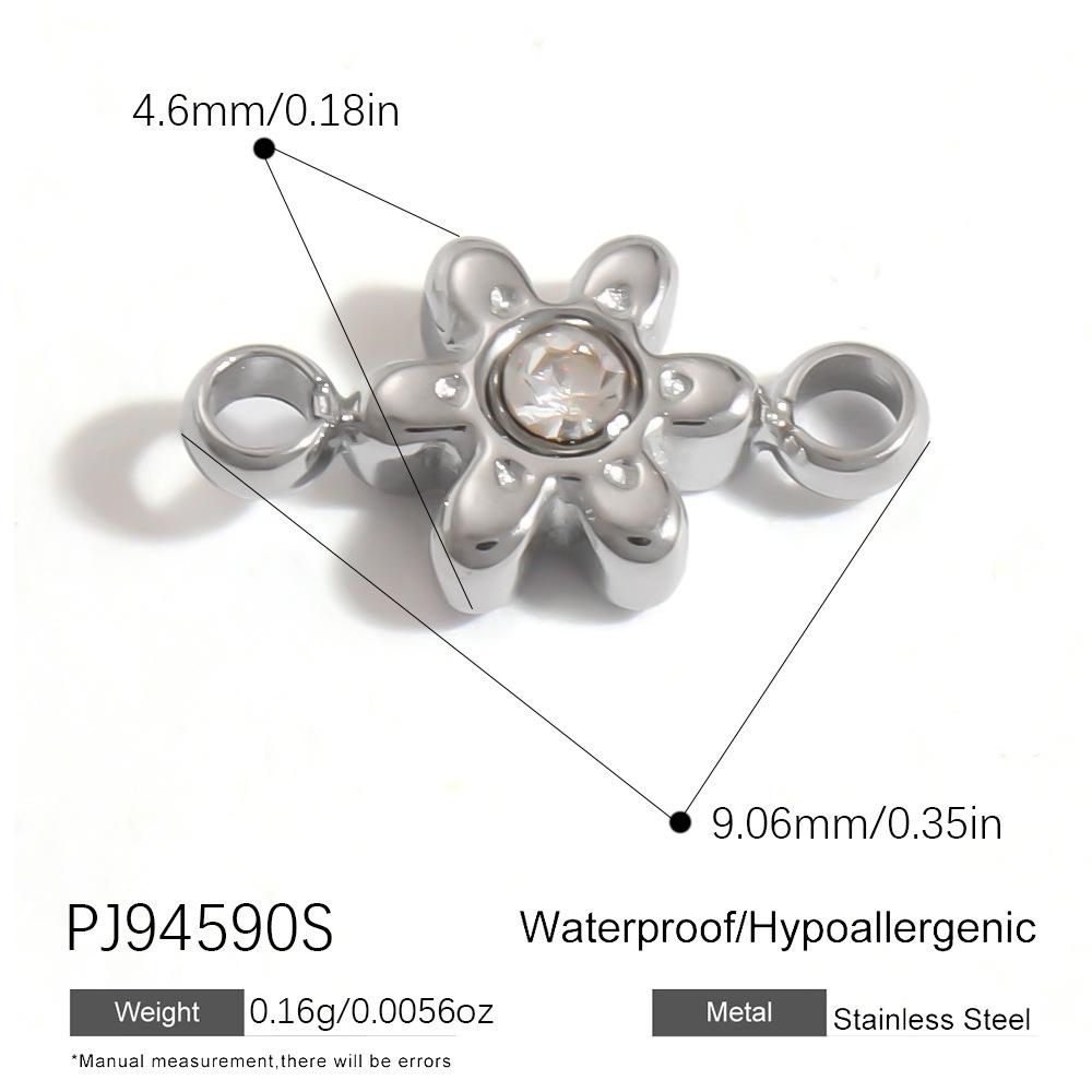 Waterproof Hypoallergenic DIY Jewelry 18K PVD Gold Plated Stainless Steel CZ Star Moon Heart Bow  Charms Pendants Bulk