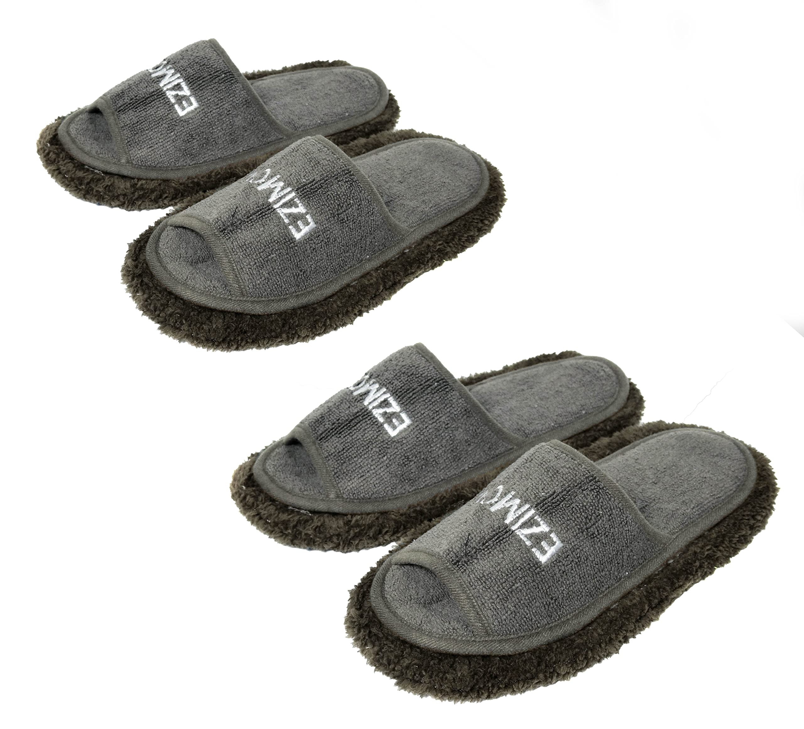 

Тапочки-швабры для женщин Микрофибра для мытья пола Мягкие и удобные домашние тапочки 2 [Onmygogo] Женщины, Тапочки, (Серые пары)