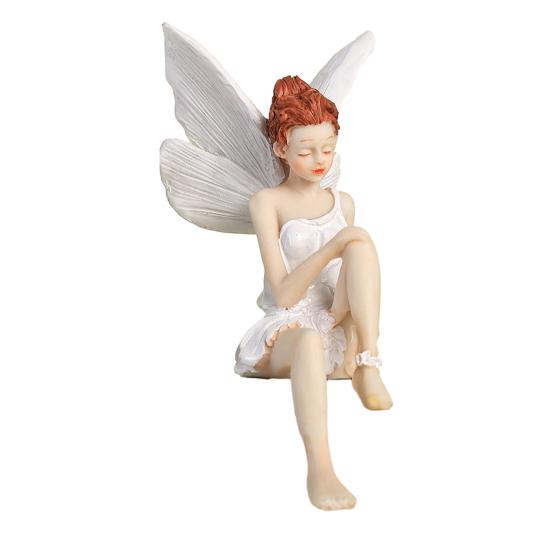 Flower Fairy Ornaments Beautiful Figurines Resin Sculpture And Fine Carving for Home Patio белый