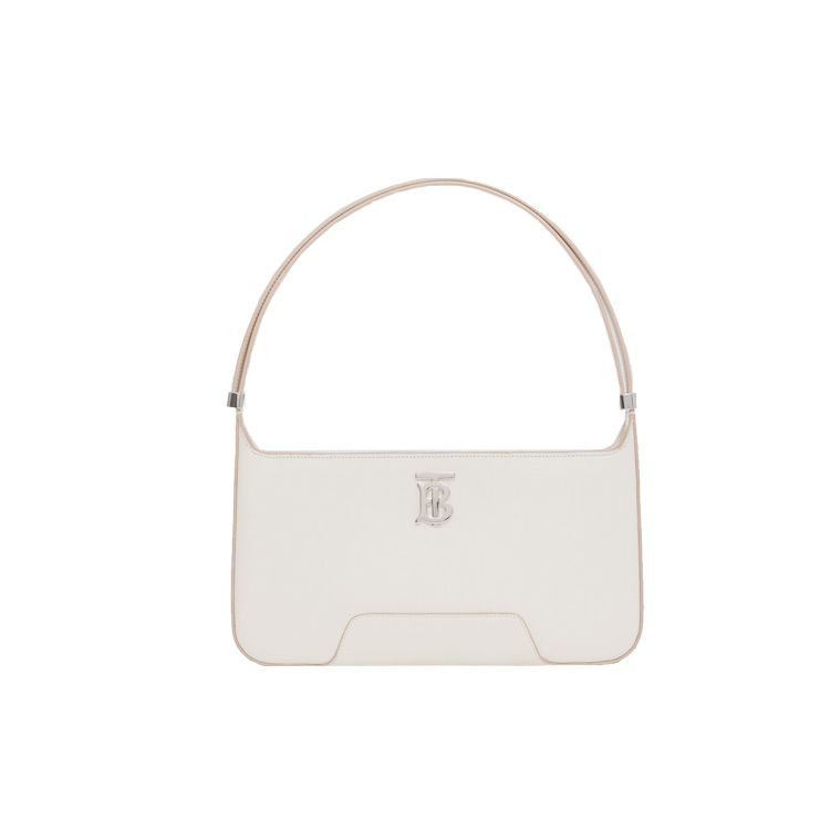Burberry Tb Metal Logo Adjustable Shoulder Strap Leather Crossbody Bag Women bags Light-White 80462501