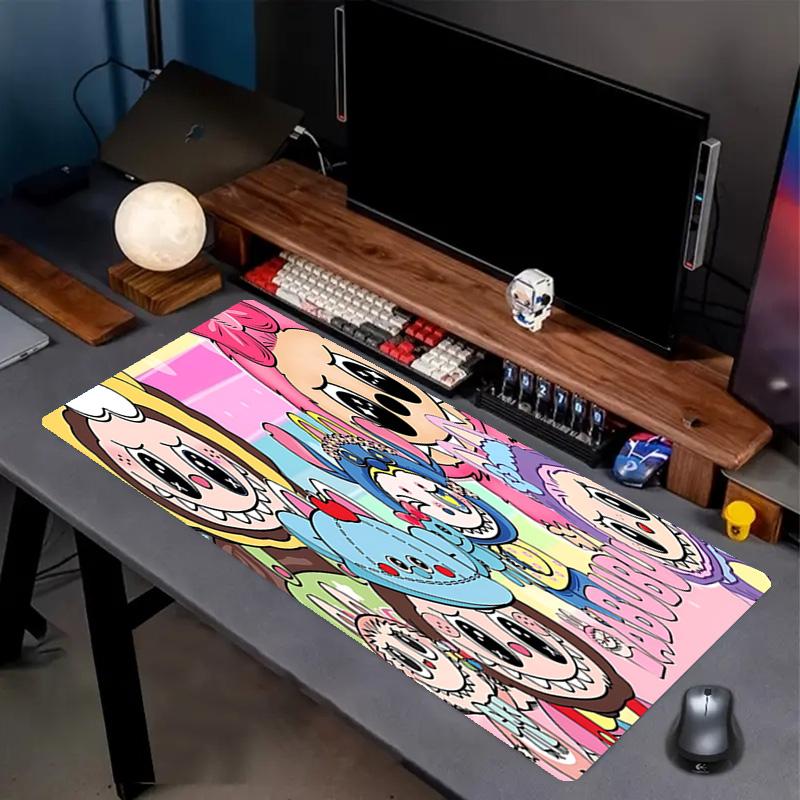 Labubu Print Mouse Pad, Anti‑Slip Desktop keyboard Mat, for PC Laptop Gaming Working Daily Use, Cool Festival Surprise Gift