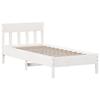 VidaXL Cadre de Lit avec Tête de Lit, Lit Simple avec Sommier à Lattes, Lit Adulte, Meuble de Chambre, Moderne, Blanc 842659