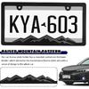 2PCS Car License Plates Frames With Raised Mountain Pattern & Mountain Car Decal,Stylish Cars Plates Frame With Screws & Caps,Decorative Cars
