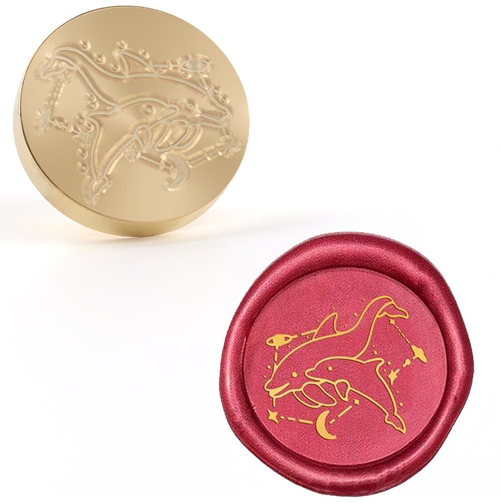 1pc Ocean Series Wax Seal Stamps Trident Goldfish Hook Shark Pattern Wax Sealing Stamps 25mm Removable Brass Head For Decorating