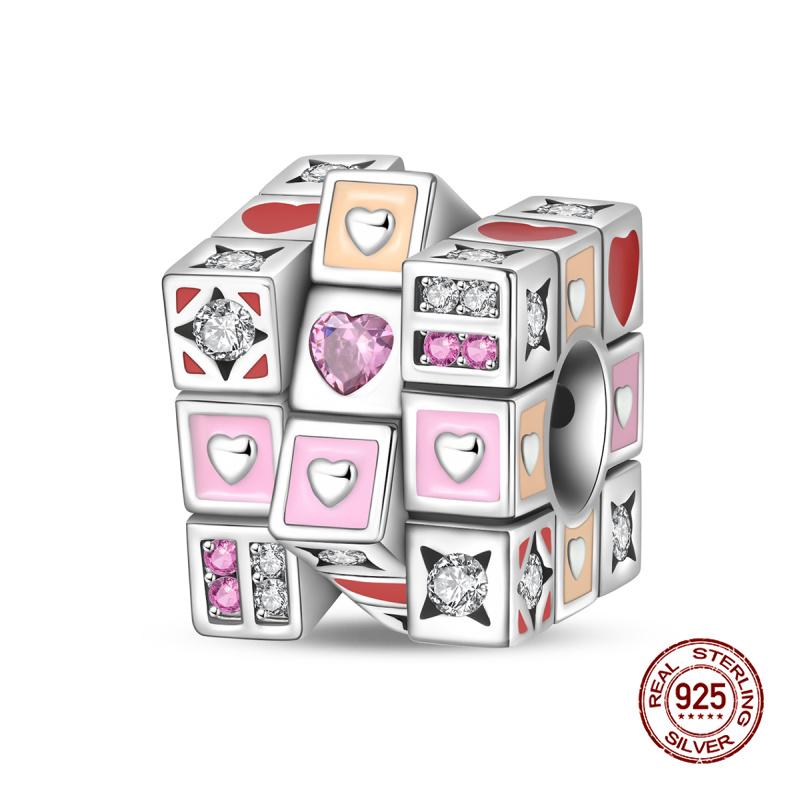 Originele Charmscopper Draaibare Rubiks Kubus Serie Bedels Kralen Passend op 3 mm Originele Armband Voor Vrouwen DIY Sieraden Cadeaus