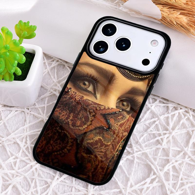 Islamic Hijab Gril Eye Queen Phone Case for iPhone 17 Air 16 15 11 12 14 13 Pro Max Shockproof Cover