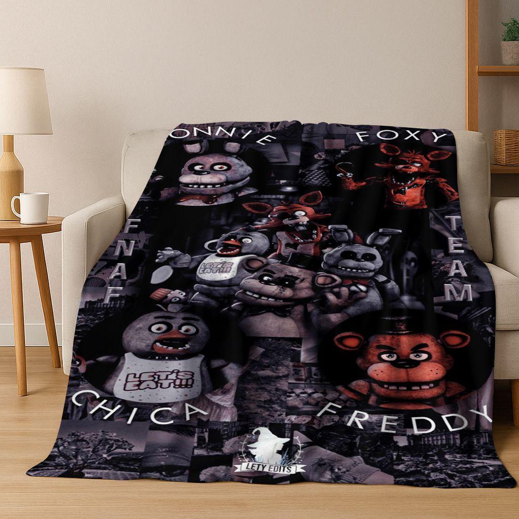 Coperta in flanella 3D F-FNAF Gioco Cartone Animato Morbida Calda Plaid per Letto Camera da Letto Soggiorno Viaggio Campeggio Picnic Regalo