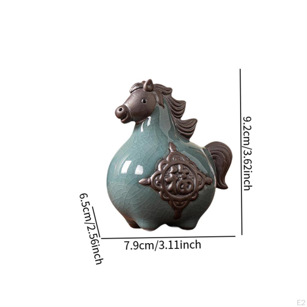 Horse Tea Pet Ceramic Home Decor Feng Shui Collectibles Creative Chinese