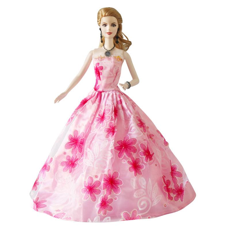 30cm Doll Clothes Wedding Dress Princess Tail Skirt Evening Dress Girl Toy Half-covered Big Skirt