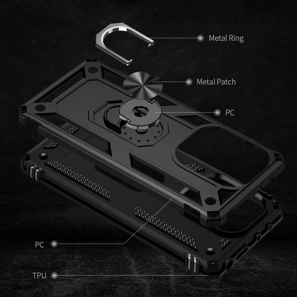For Xiaomi Redmi Note 13 Pro 4G/Poco M6 Pro 4G Case Anti-Drop PC+TPU Kickstand Phone Cover