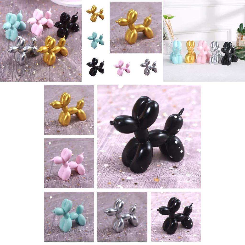 Vibrant Balloon Dog Cake Toppers Resin Material Variety Of Colors Cake Dress-up Accessories Birthday Party Decor Characters)