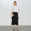Elva' Island Women's High-Waist A-Line Slit Midi Skirt