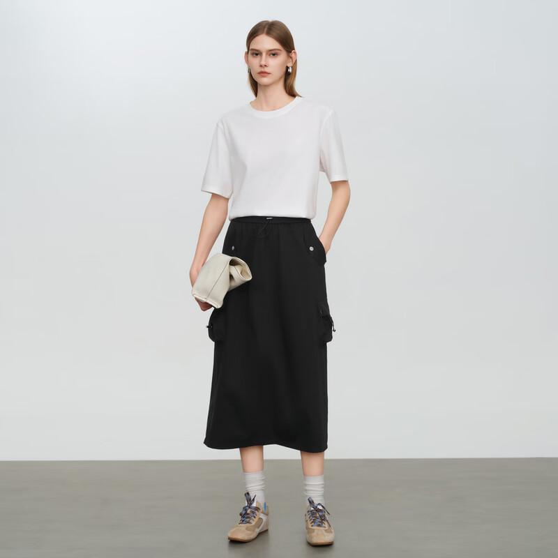 Elva' Island Women's High-Waist A-Line Slit Midi Skirt