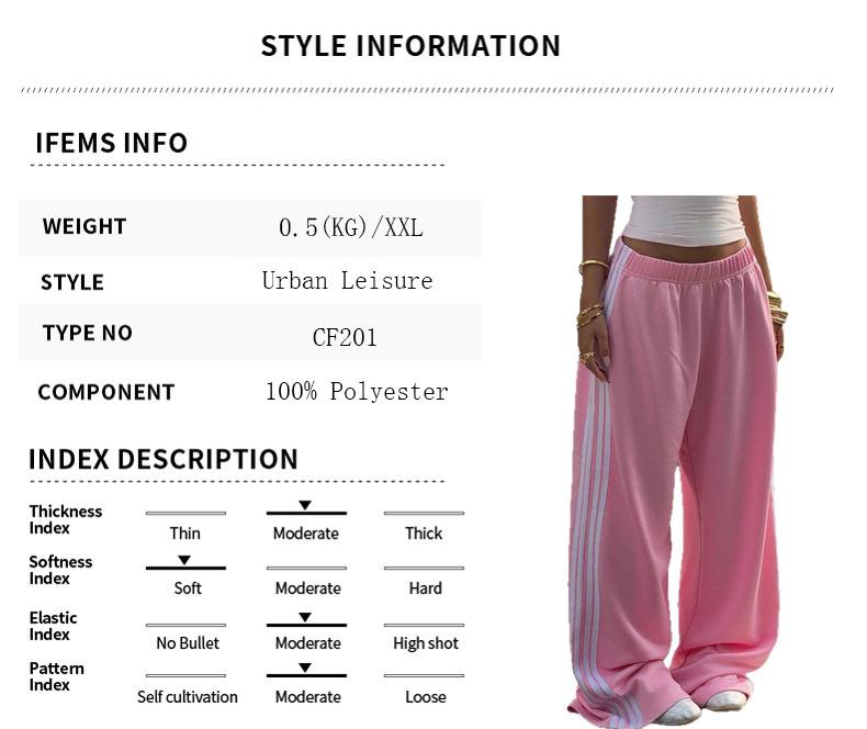 European and American Cross-border Women's Clothing Sports and Leisure Trousers Women's Knitted Pull-up Loose Wide-leg Sweatpants