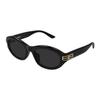 Balenciaga Solid Design Acetate Oval Sunglasses Women Sunglasses Black BB0434SK001