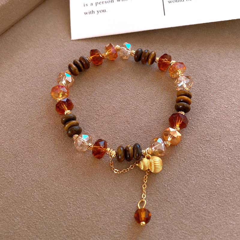 Vintage Brown Beaded Bracelet for Women Girls New Chinese Style Gourd Handmade Beaded Bracelets Party Jewelry Accessories