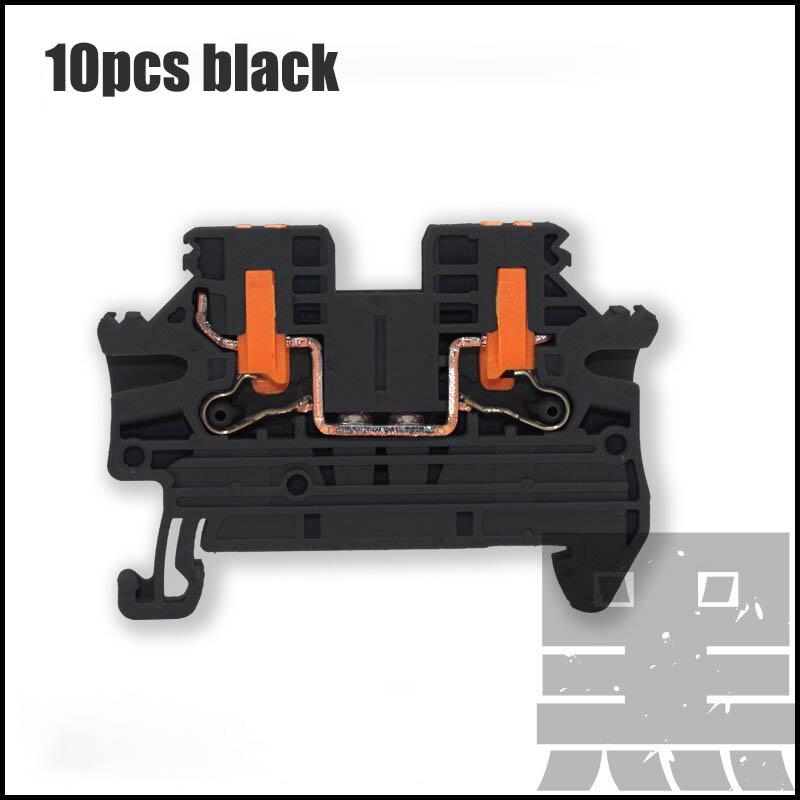 10Pcs DIN Rail Terminal Block PTV-2.5 Push-In Terminal Connector Spring Side-Entry 2.5mm² Cable Wiring Conductor PTV2.5